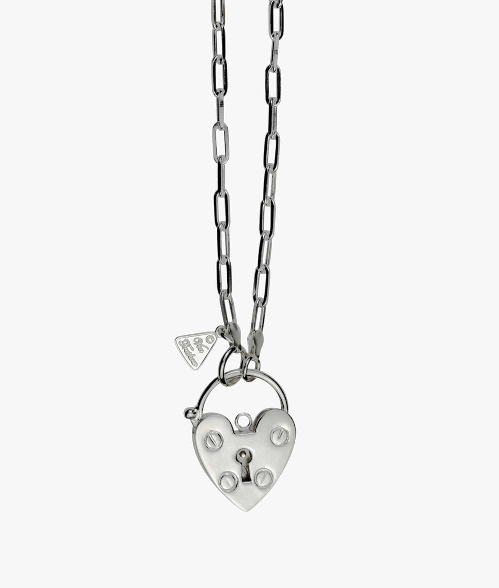 Thick clip chain necklace with heart padlock – Von Treskow