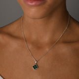 Malachite Clover Belcher Necklace