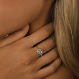 Sky Blue Topaz Clover Fine Ring