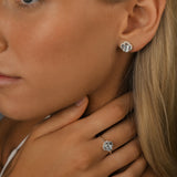 Sky Blue Topaz Clover Stud Earrings