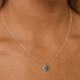 London Blue Topaz Clover Belcher Necklace