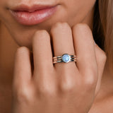 Blue Czelline Opal Ring Stack