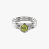 Round Peridot Three Stack Ring Set