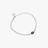 Amethyst Oval Charm Bracelet
