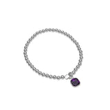 Square amethyst stretchy bracelet