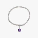 Square amethyst stretchy bracelet