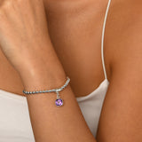 Square amethyst stretchy bracelet