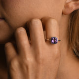 Fine square amethyst ring