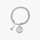 Double Curb Bracelet with Token Coin