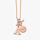Fine Box Chain Necklace with Toggle & Initial