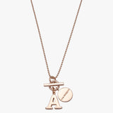 Fine Ball Chain Necklace with Toggle & Initial
