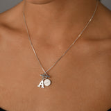 Fine Box Chain Necklace with Toggle & Initial