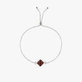 Garnet Clover Adjustable Belcher Bracelet