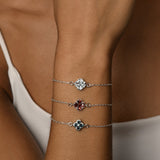 Garnet Clover Adjustable Belcher Bracelet