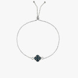 London Blue Topaz Clover Adjustable Belcher Bracelet