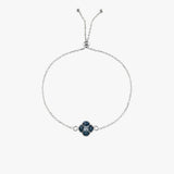 London & Sky Blue Topaz Clover Adjustable Bracelet