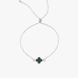 Malachite Clover Adjustable Belcher Bracelet