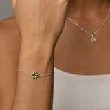 Peridot Clover Adjustable Belcher Bracelet