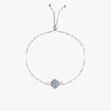 Sky Blue Topaz Clover Adjustable Belcher Bracelet