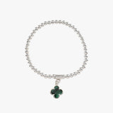 Malachite Clover Stretchy Bracelet