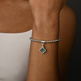 Malachite Clover Stretchy Bracelet
