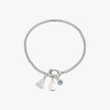Old English Initial Birthstone Belcher Bracelet