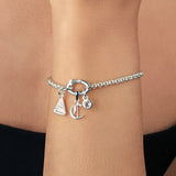 Old English Initial Birthstone Belcher Bracelet