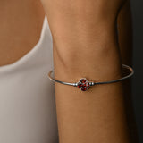 Garnet Clover Golf Bangle