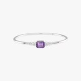 Emerald Cut Amethyst Golf Bangle