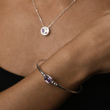 Emerald Cut Amethyst Golf Bangle