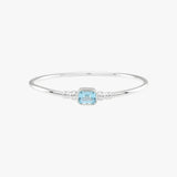 Emerald Cut Sky Blue Topaz Golf Bangle
