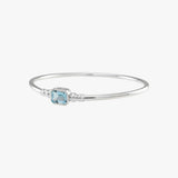 Emerald Cut Sky Blue Topaz Golf Bangle