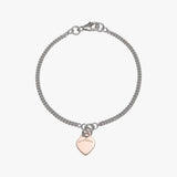 Curb bracelet with VT flat heart