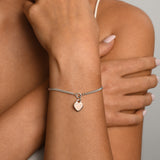Curb bracelet with VT flat heart