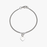 Curb bracelet with VT flat heart