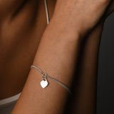 Curb bracelet with VT flat heart