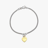 Curb bracelet with VT flat heart