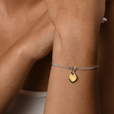 Curb bracelet with VT flat heart