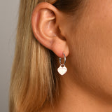 Fine open hoop studs with VT flat heart