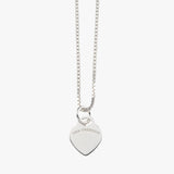 Fine box chain necklace with VT flat heart