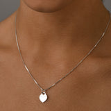 Fine box chain necklace with VT flat heart