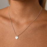 Fine ball chain necklace with VT flat heart