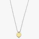 Fine ball chain necklace with VT flat heart