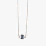 Emerald Cut London Blue Topaz Necklace