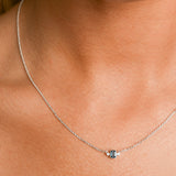 Emerald Cut London Blue Topaz Necklace