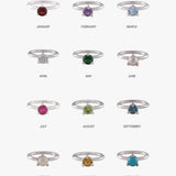 Birthstone Mini Ring Necklace