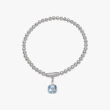 Stretchy bracelet with square blue topaz
