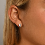 Cased round blue topaz