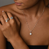 Fine box chain necklace with square blue topaz