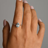 Pear shaped blue topaz ring (cased)